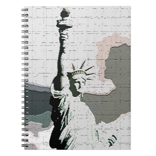 Pop Art New York - Lady Liberty Notebook Notizblock (Vorderseite)