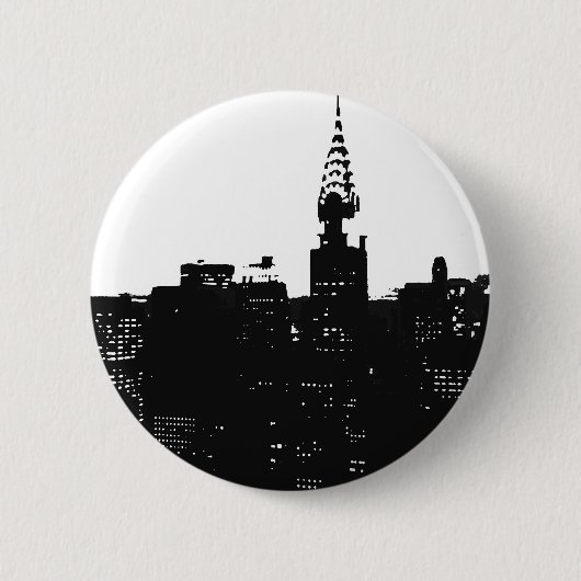 Pop Art New York Silhouette Button (Vorderseite)