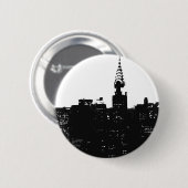 Pop Art New York Silhouette Button (Vorne & Hinten)