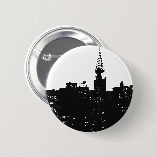 Pop Art New York Silhouette Button (Vorne & Hinten)