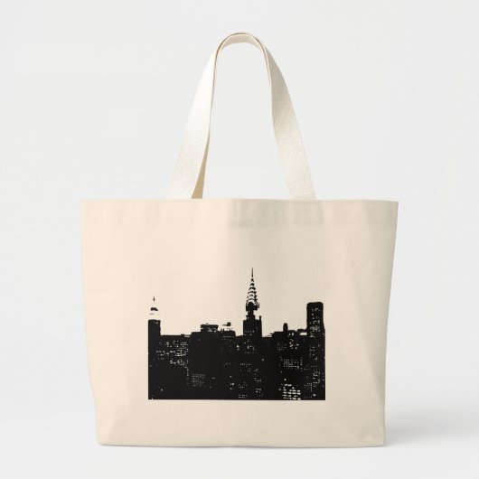 Pop Art New York Silhouette Jumbo Stoffbeutel (Vorne)