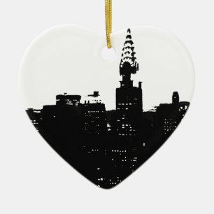 Pop Art New York Silhouette Keramik Ornament