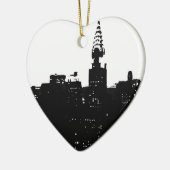 Pop Art New York Silhouette Keramik Ornament (Links)