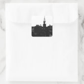 Pop Art New York Silhouette Quadratischer Aufkleber (Tasche)