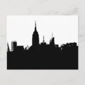 Pop Art New York Skyline Silhouette Postkarte (Vorderseite)