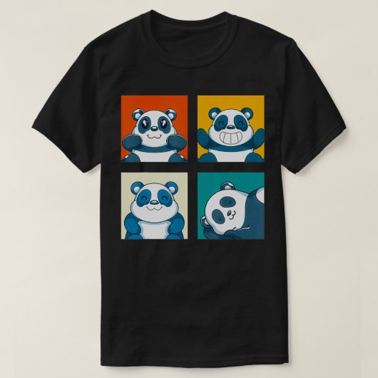 Pop Art Niedlich Wildlife Tierpark Panda Funny Pan T-Shirt (Design vorne)