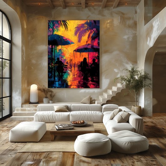 Pop Art: Noche de Café Tropical Fotodruck