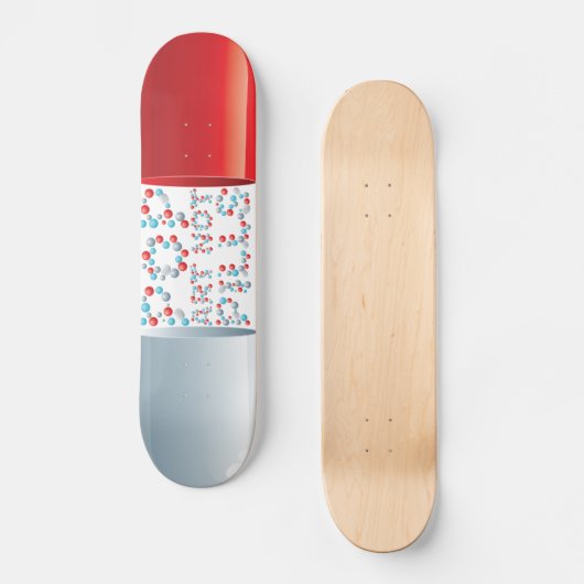 Pop Art Not Pillen Skateboard (Vorderseite)