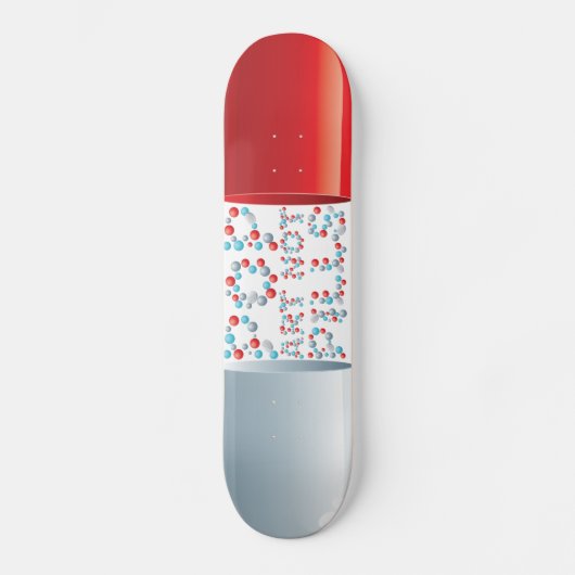 Pop Art Not Pillen Skateboard (Vorderseite)