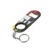 Pop Art Nr. 1 von Yeshaya Dank - Einheit & Harmoni Mini Flaschenöffner (Rückseite Schrägansicht)