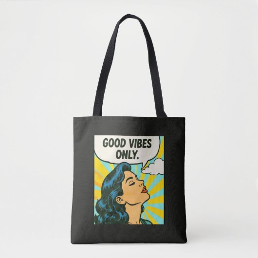 Pop Art „Nur gute Vibes“ Tasche (Vorderseite)