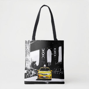 Pop Art Nyc New York Gelbes Taxi Brooklyn Bridge Tasche