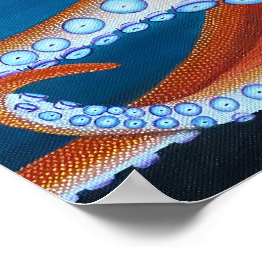 Pop Art Octopus Kunstdruckwertpapier Poster (Ecke)