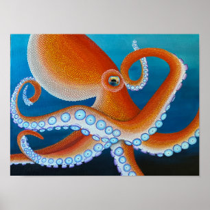 Pop Art Octopus Kunstdruckwertpapier Poster