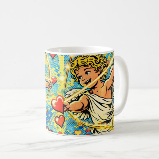 Pop Art of Two cupids playing Kaffeetasse (VorderseiteRechts)