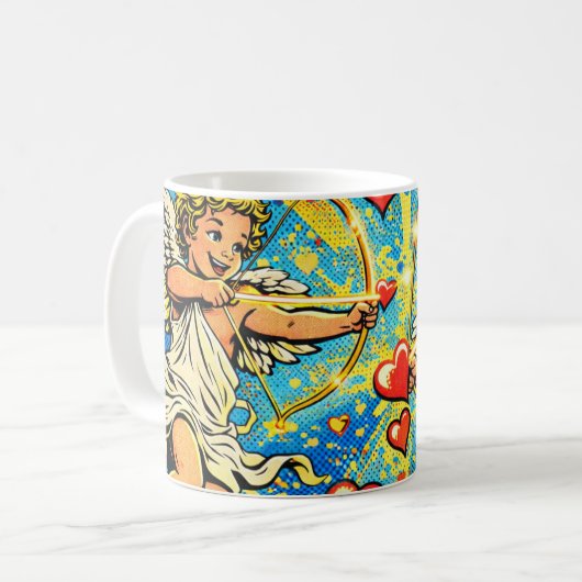 Pop Art of Two cupids playing Kaffeetasse (Vorderseite Links)