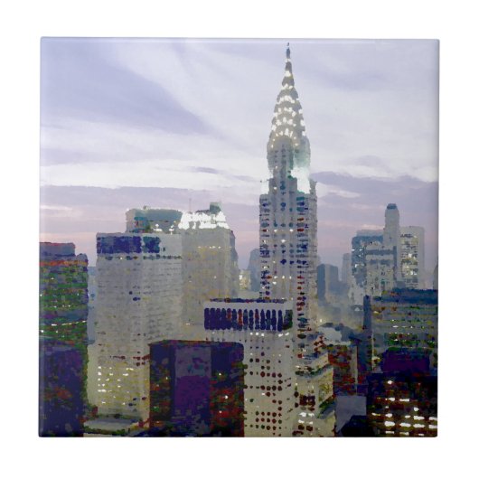 Pop Art Oil Paint Effect New York Fliese (Vorderseite)