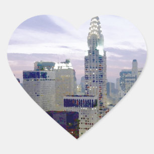 Pop Art Oil Paint Effect New York Herz-Aufkleber