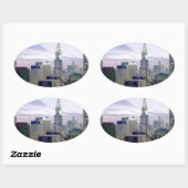 Pop Art Oil Paint Effect New York Ovaler Aufkleber (Blatt)