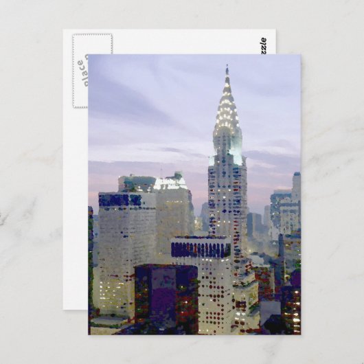 Pop Art Oil Paint Effect New York Postkarte (Vorne/Hinten)