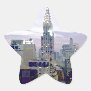 Pop Art Oil Paint Effect New York Stern-Aufkleber