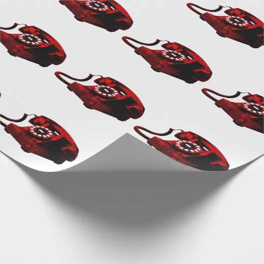 Pop Art Old Desk Telefonkasten Geschenkpapier (Ecke)