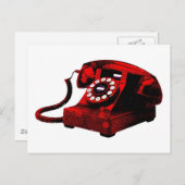 Pop Art Old Desk Telefonkasten Postkarte (Vorne/Hinten)