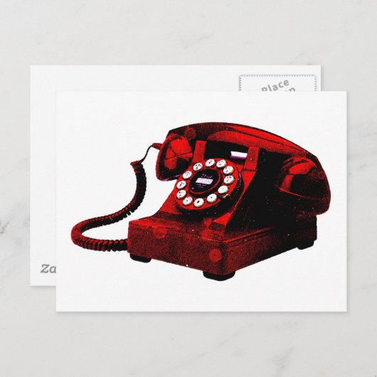 Pop Art Old Desk Telefonkasten Postkarte (Vorne/Hinten)