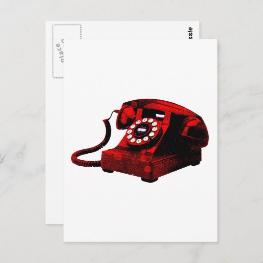 Pop Art Old Desk Telefonkasten Postkarte (Vorne/Hinten)
