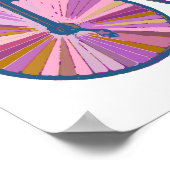 Pop Art Old modische Einrad Muster in Rosa Poster (Ecke)