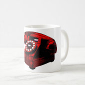 Pop Art Old Red Desk Telefonkasten Kaffeetasse (VorderseiteRechts)