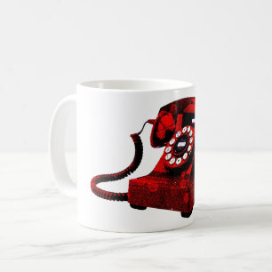 Pop Art Old Red Desk Telefonkasten Kaffeetasse