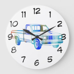 Pop Art Oldtimer Große Wanduhr