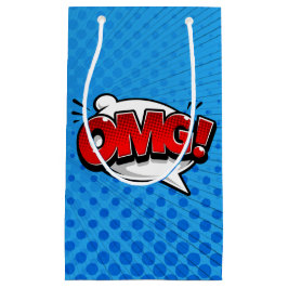 Pop Art OMG auf blau Kleine Geschenktüte