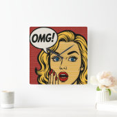 Pop art OMG Wall Clock Quadratische Wanduhr (Zuhause)