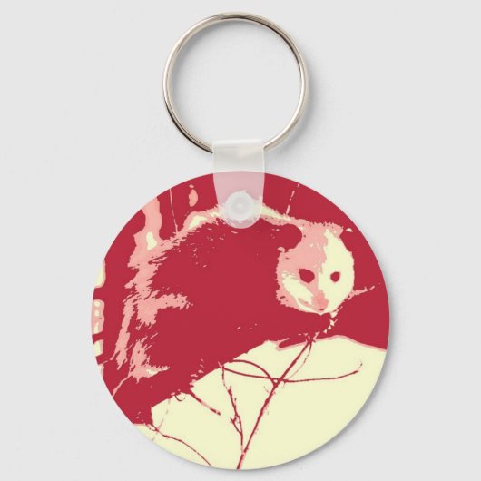 Pop Art Opossum Schlüsselanhänger (Vorderseite)