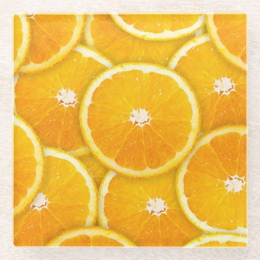 Pop Art Orange Glasuntersetzer (Vorderseite)