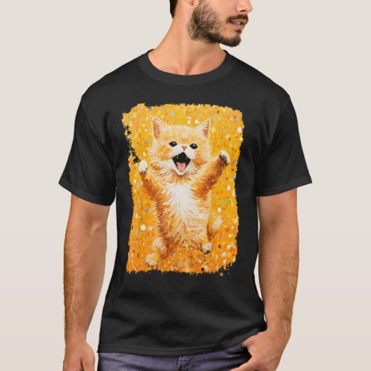 Pop-Art-Orange-Ingwer-Katze T-Shirt (Vorderseite)