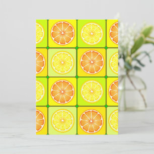 Pop-Art-Orangen und -Zitronen Zitrusfrüchte Einladung