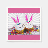 Pop Art Osterfest Bunny Cupcakes Serviette (Vorderseite)