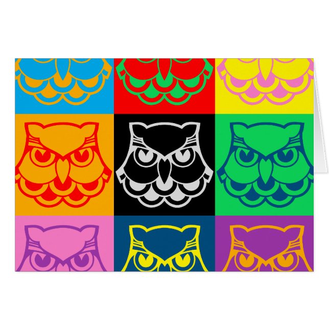 Pop Art Owl Face (Vorderseite (Horizontal))
