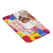 Pop Art Painterly Valentine's Day Postcard Magnet (Rechte Seite)