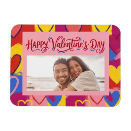Pop Art Painterly Valentine's Day Postcard Magnet