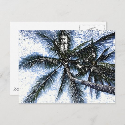 Pop Art Palm Tree Postkarte (Vorne/Hinten)