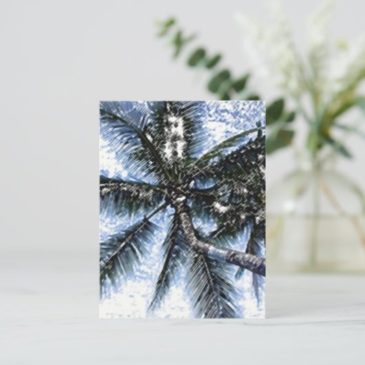 Pop Art Palm Tree Postkarte (Stehend Vorderseite)