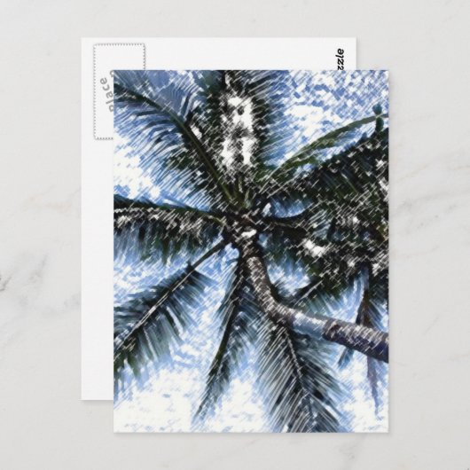 Pop Art Palm Tree Postkarte (Vorne/Hinten)