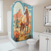 Pop Art Palomino Wüstenpferd Duschvorhang (Beispiel)