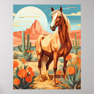 Pop Art Palomino Wüstenpferd Poster