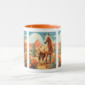 Pop Art Palomino Wüstenpferd Tasse (Zentrum)