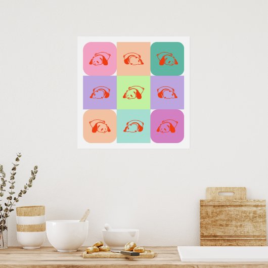 Pop Art Panda Bear Mix Poster (Küche)